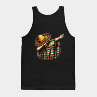 Dabbing Poncho Cinco de Mayo Mexican Sombrero Festival Tank Top